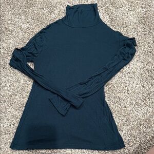 Elegant Dark Blue Turtleneck Top
